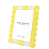 SCALLOP FRAME - LEMON YELLOW & WHITE STRIPE