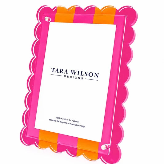 Orange and Pink Scallop Frame
