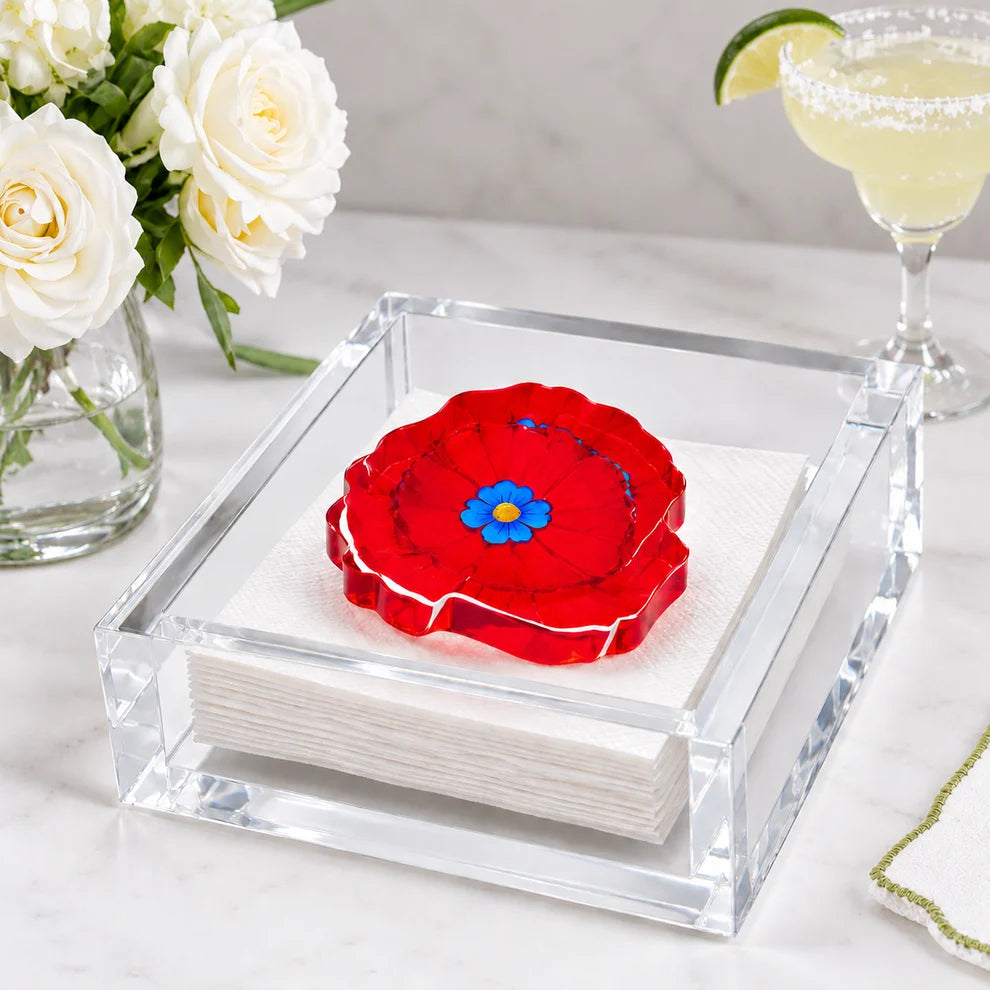 Poppy Acrylic Cocktail Napkin Holder