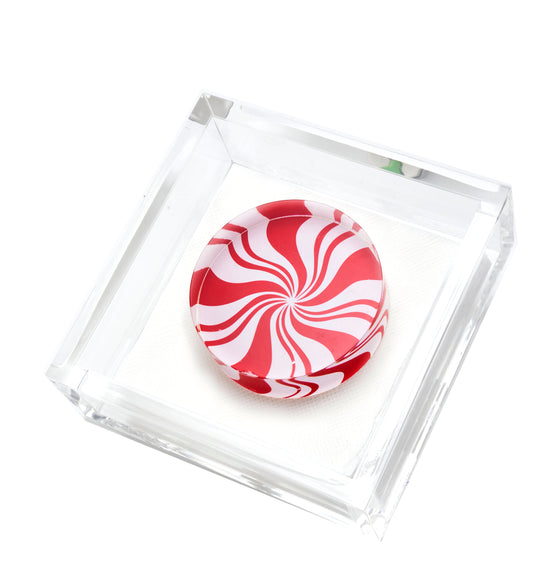 COCKTAIL NAPKIN HOLDER - PEPPERMINT CANDY