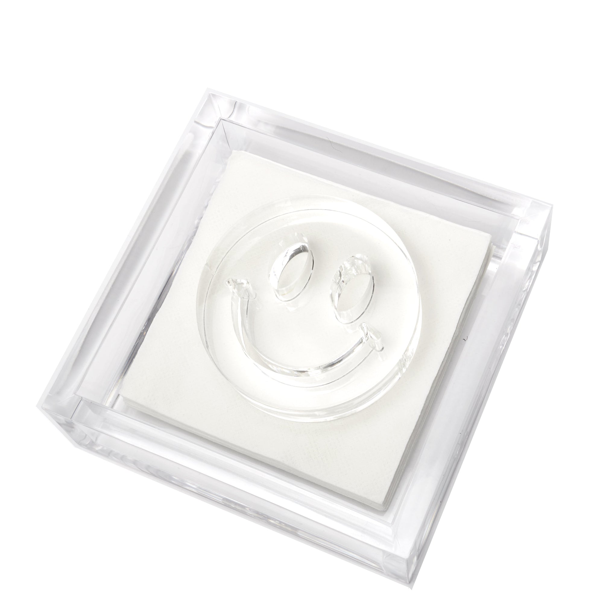 COCKTAIL NAPKIN HOLDER - SMILEY FACE