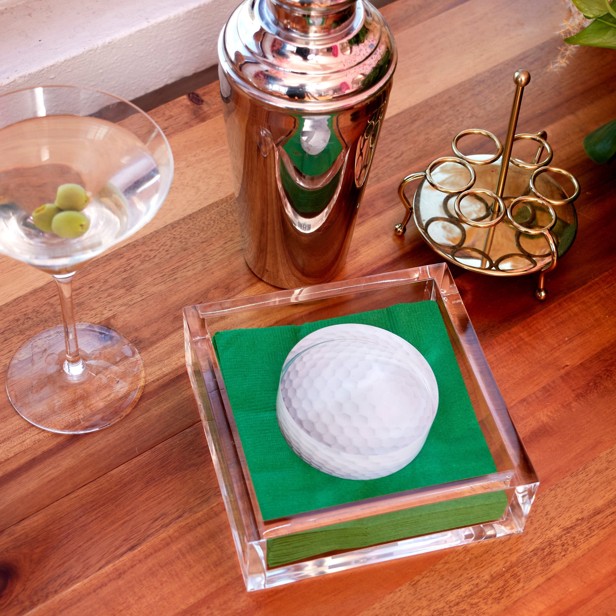 COCKTAIL NAPKIN HOLDER - GOLF BALL