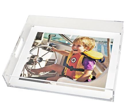 PHOTO TRAY - 13" x 16" WITH WHITE MAT FOR 11" X 14" PHOTO