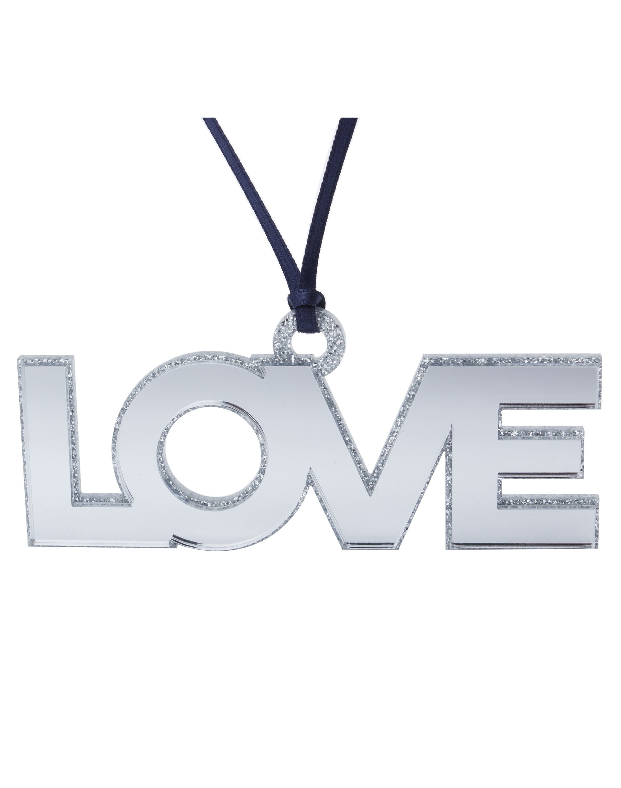 ORNAMENT - MIRROR SILVER LOVE