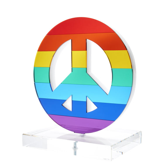 STAND ALONE - PEACE SIGN (MIRRORED RAINBOW COLORS)